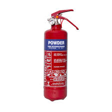 Blue-labelled dry powder fire extinguisher for multi-class fires